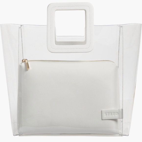 STAUD SHIRLEY White Transparent Bag - Picture 1 of 9